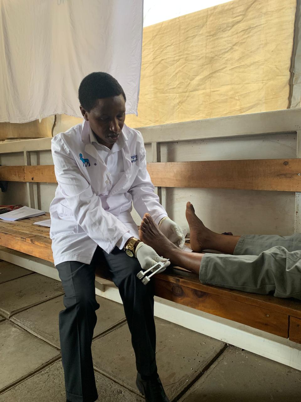 Powerful image of a person's feet receiving care